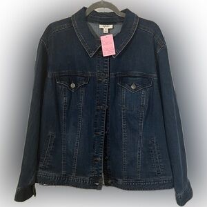 Style & Co Dark Wash Denim Jacket Plus Size 20W